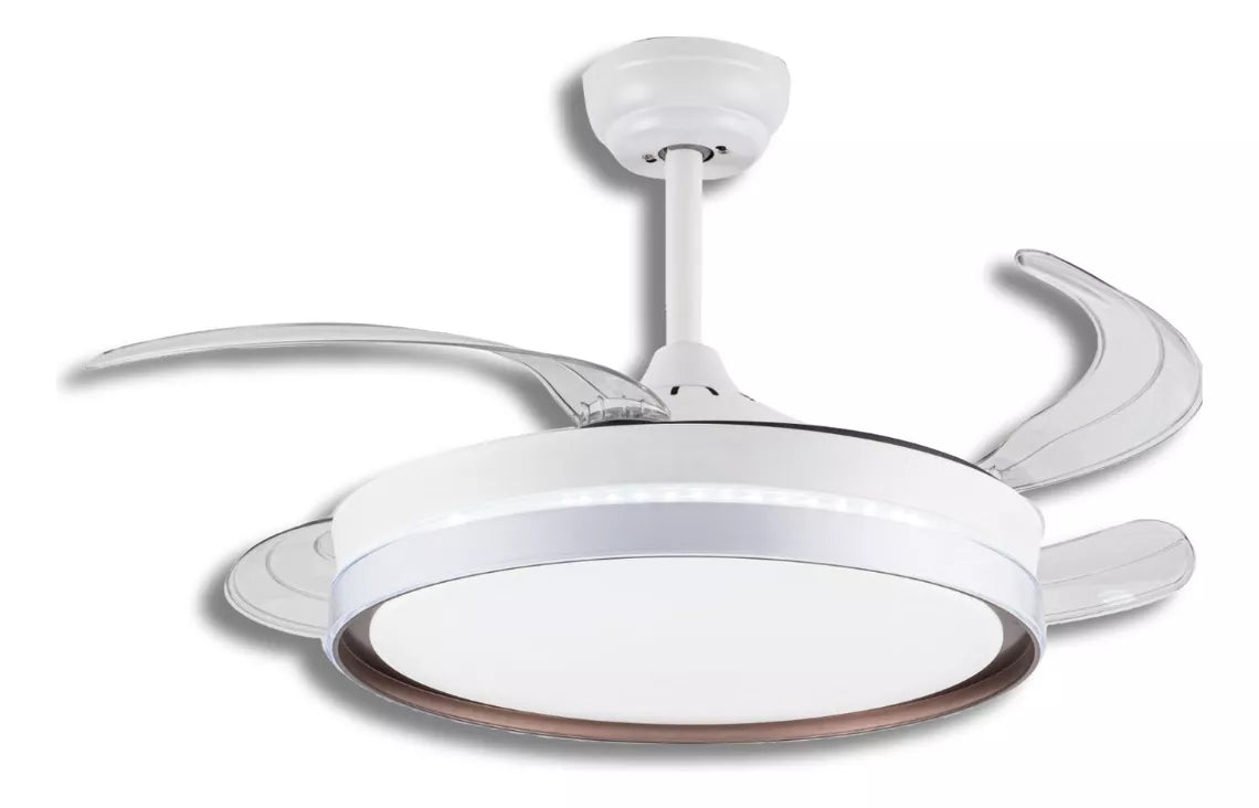 Ventilador de Teto Retrátil 42” Com Controle Remoto LED 30W - Bivolt