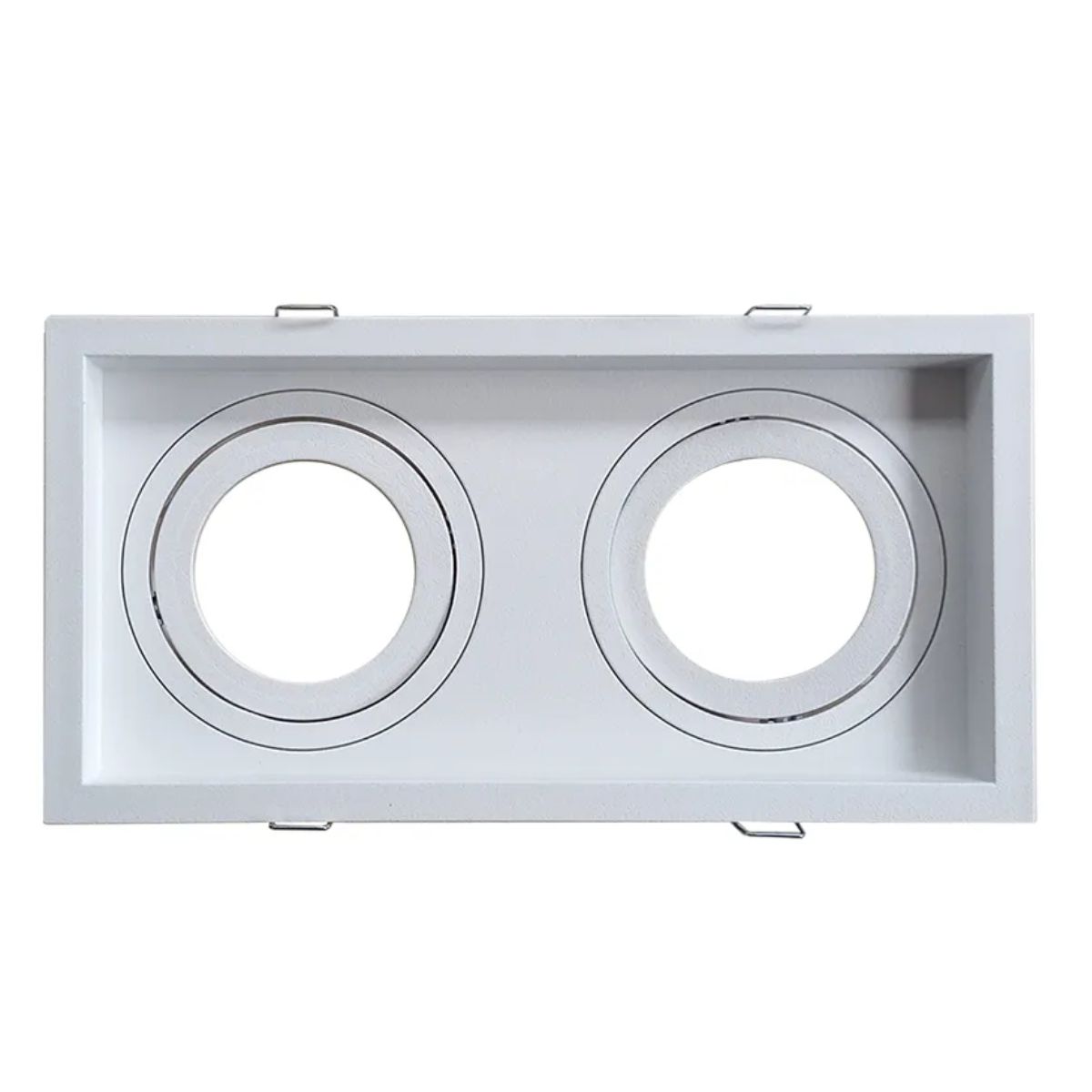 Spot Duplo MR16 de Embutir Recuado Direcionável com Soquete GU10 – Branco ou Preto