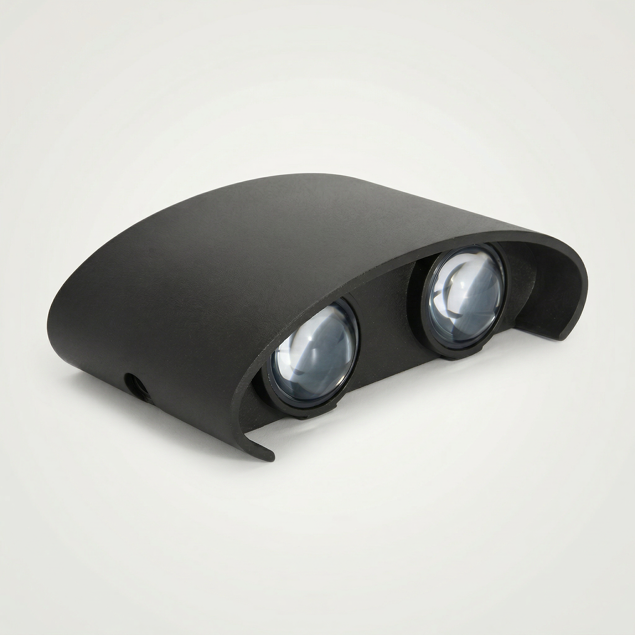 Arandela LED Meia Lua 4W IP65 – 4 Fachos – Branco Quente 3000K – Preta ou Branca