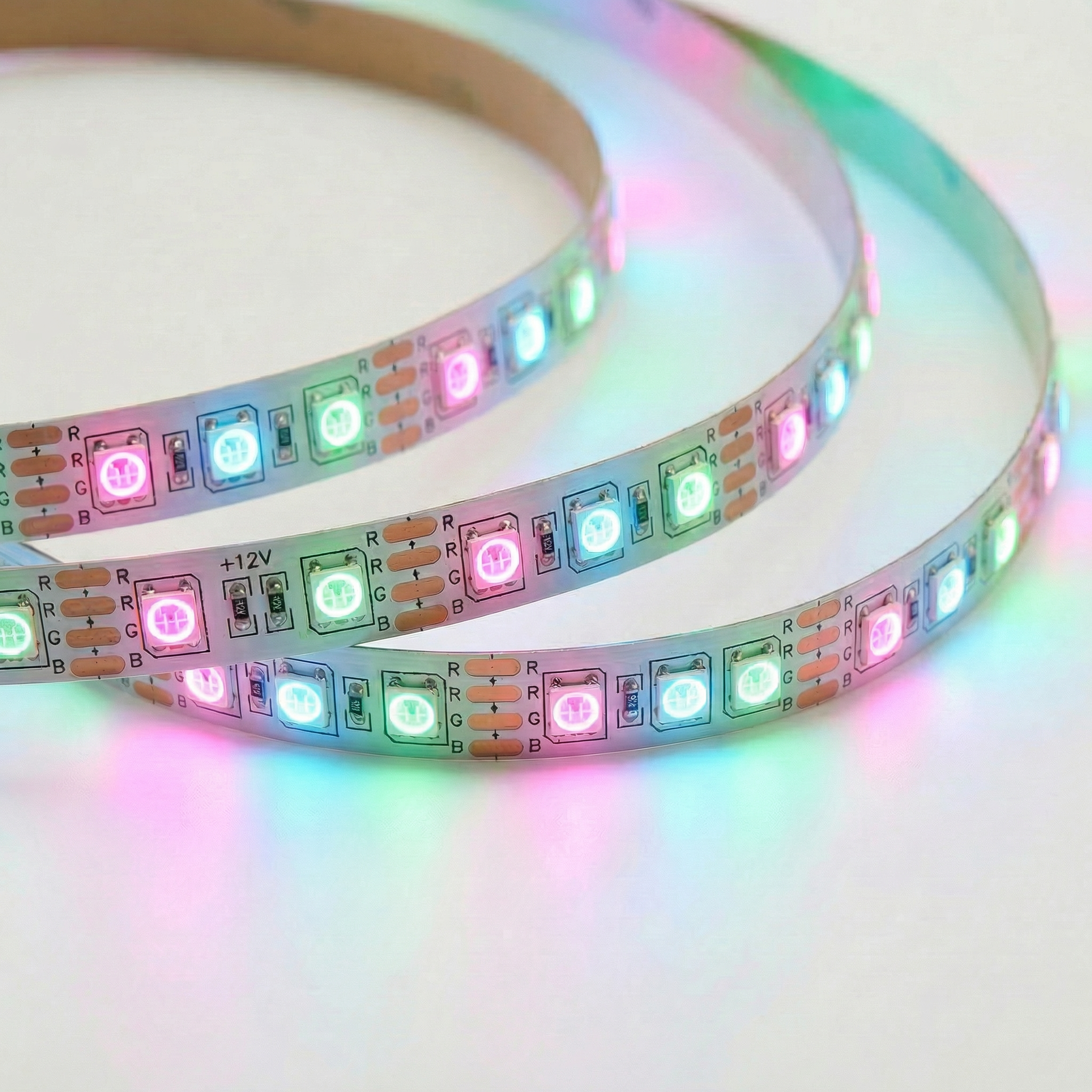 Fita LED RGB 5m 3528 12V - Kit Completo com Controle e Fonte Bivolt