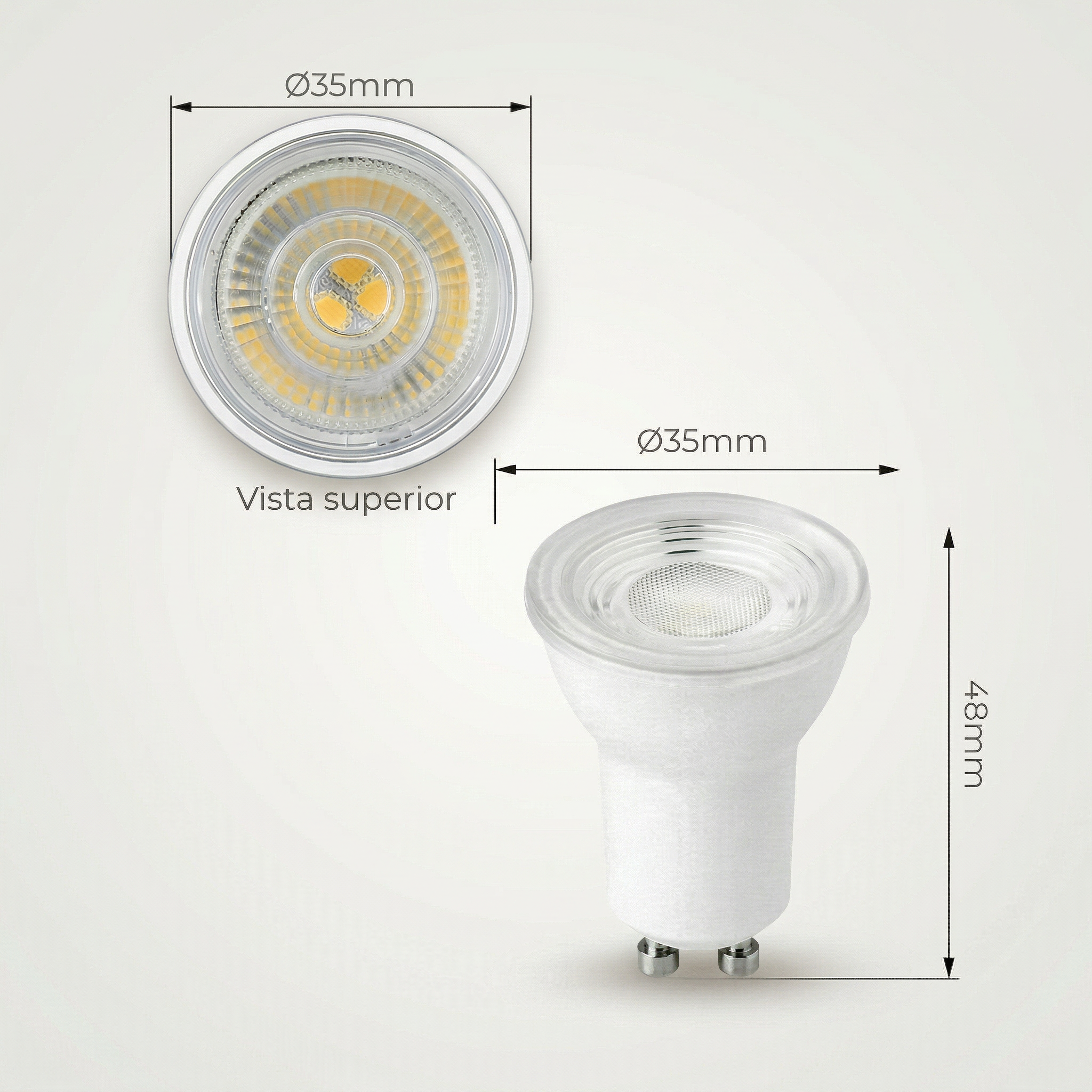 Lâmpada Dicroica LED MR11 GU10 6,5W Bivolt 525lm 38° - Branco Quente, Frio ou Neutro