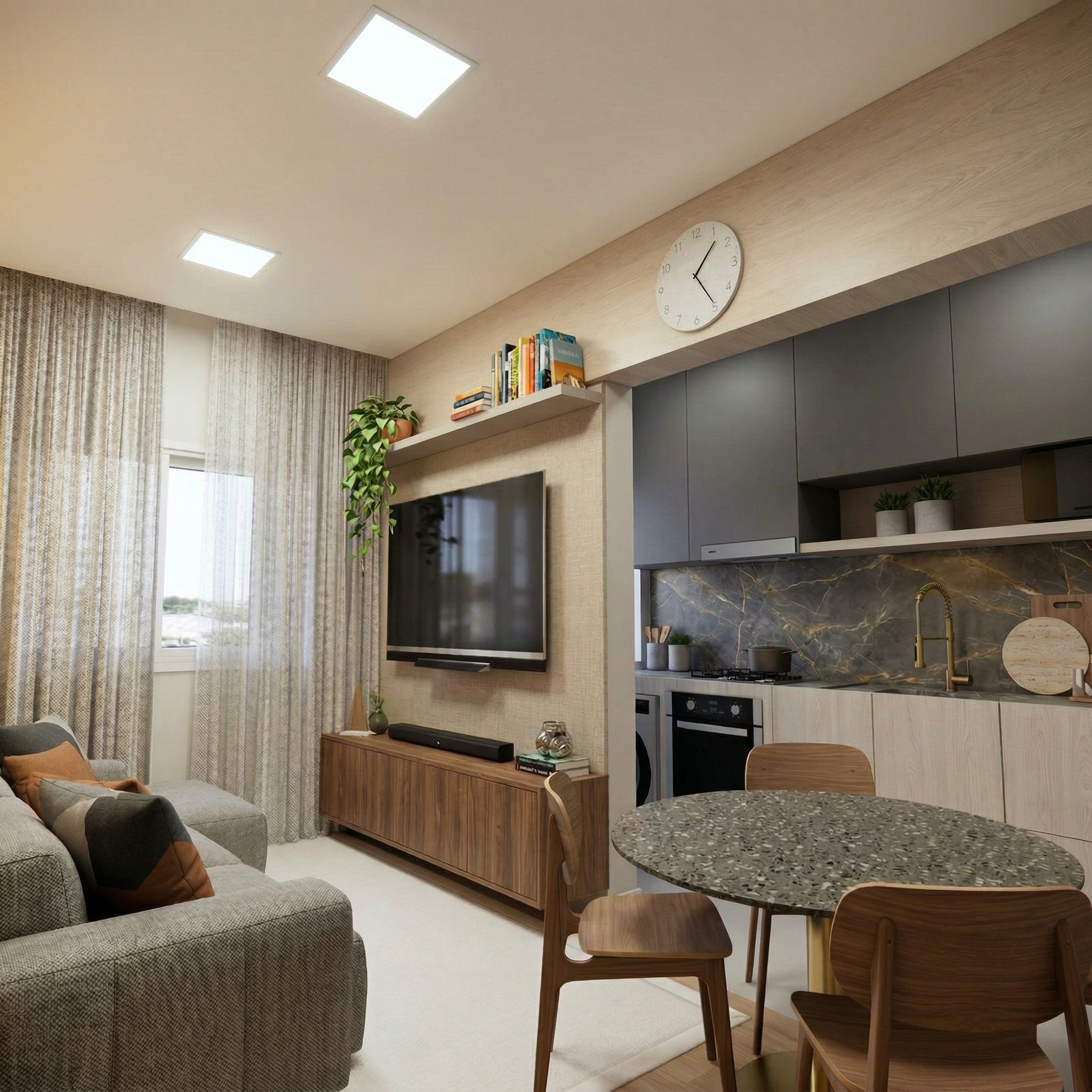 Painel LED 12W Quadrado de Embutir Bivolt – Branco Frio, Neutro ou Quente