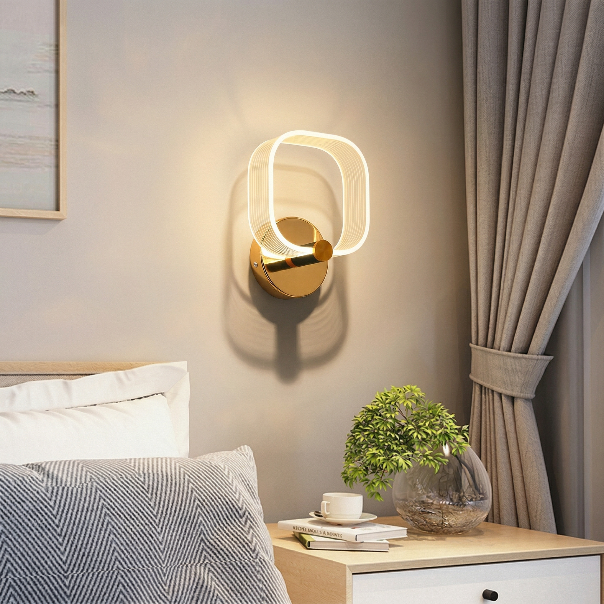 Arandela LED Pétala 8W Quadrada Bivolt – 3 Cores em 1