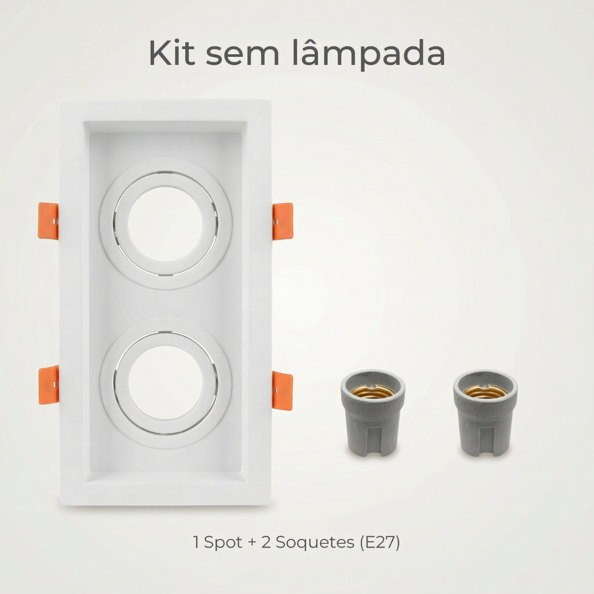 Spot Duplo PAR20 de Embutir Recuado Direcionável com Soquete E27 – Branco ou Preto