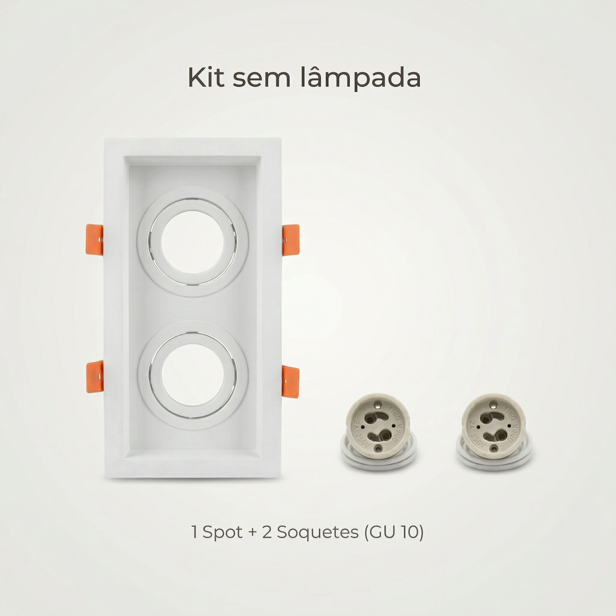 Spot Duplo MR16 de Embutir Recuado Direcionável com Soquete GU10 – Branco ou Preto