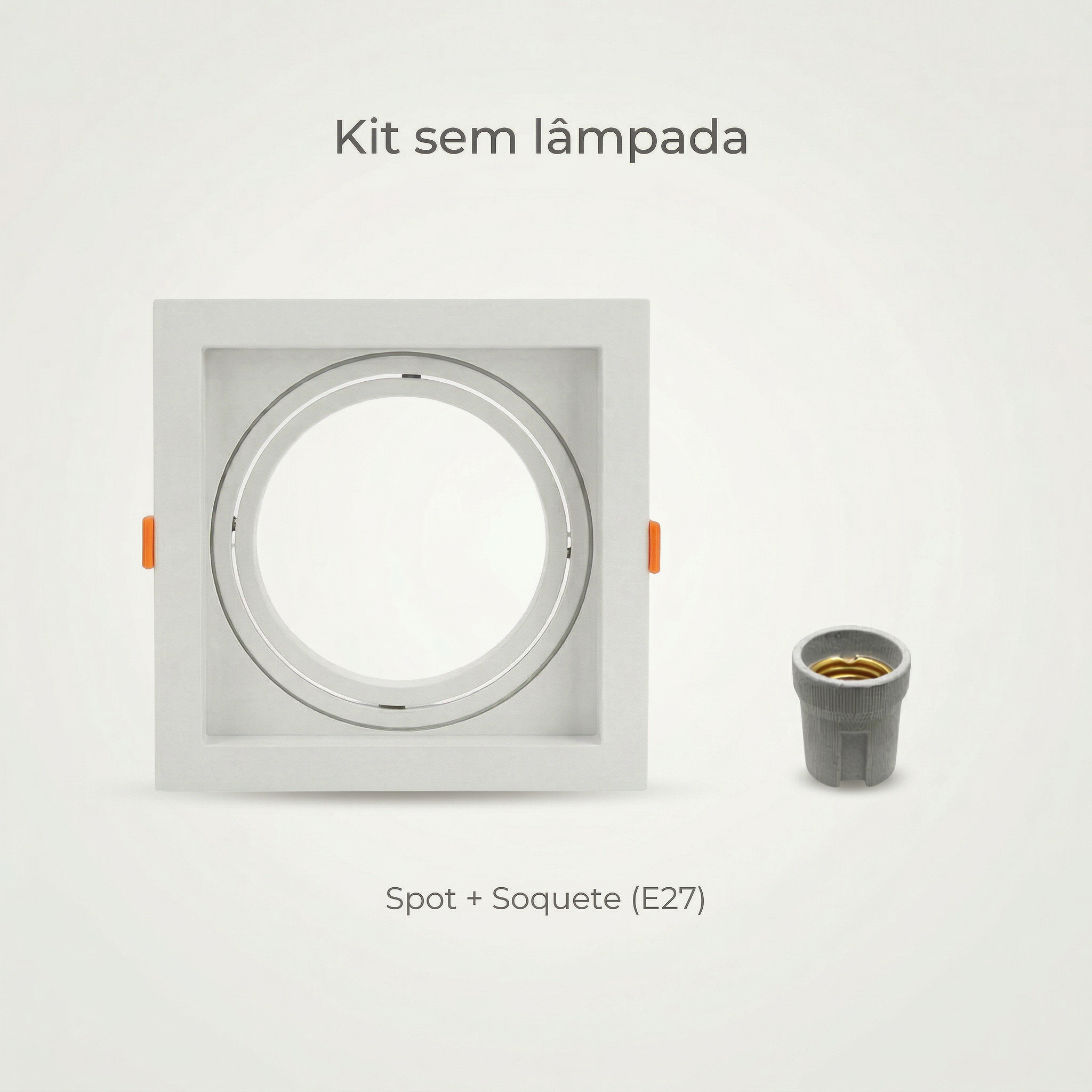Spot Quadrado de Embutir PAR30 Recuado Direcionável com Soquete E27 – Branco, Preto ou Preto e Branco