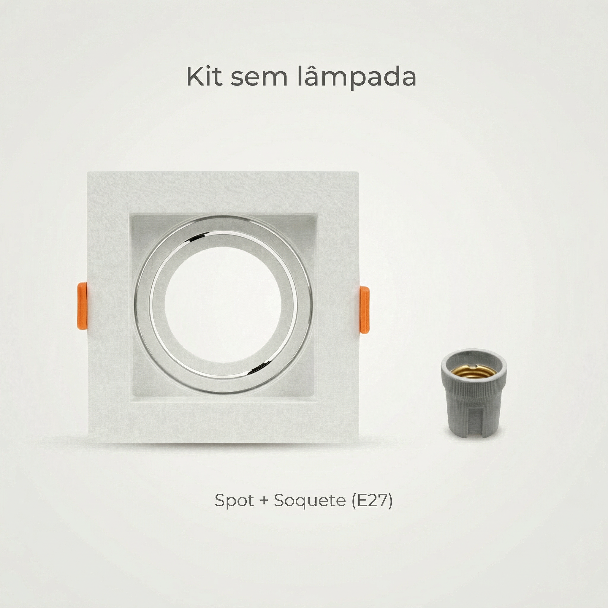 Spot Quadrado de Embutir PAR20 Recuado Direcionável com Soquete E27 – Branco, Preto ou Preto e Branco