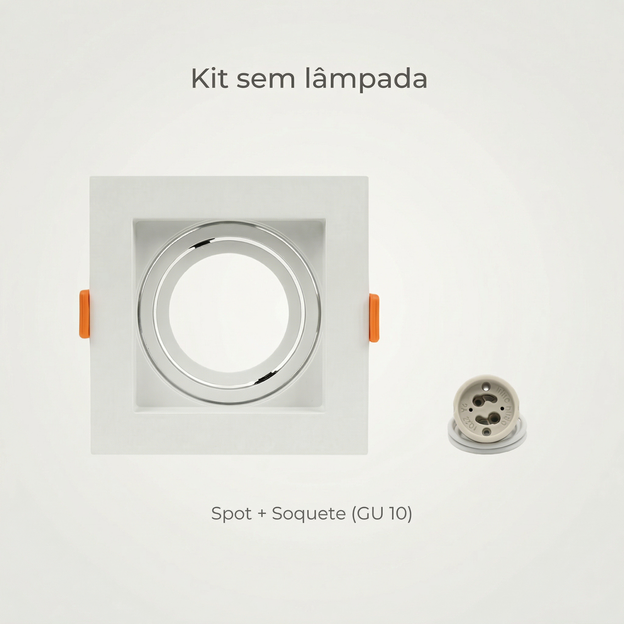 Spot Quadrado de Embutir MR16 Recuado Direcionável com Soquete GU10 – Branco, Preto ou Preto e Branco