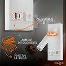 Kit 2 Arandela USB e USBC De Cabeceira Moderna Para Leitura