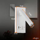 Kit 2 Arandela USB e USBC De Cabeceira Moderna Para Leitura