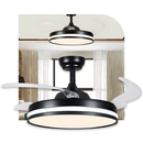 Ventilador de Teto Retrátil com Controle Remoto 4 Hélices Preto