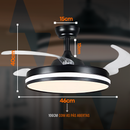 Ventilador de Teto Retrátil com Controle Remoto 4 Hélices Preto