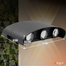 Kit 3 Arandelas Led Meia Lua 6w Bivolt Aprova D'agua 3000k