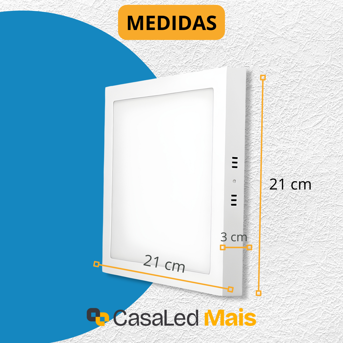 Painel Sobrepor 18W Quadrado Smart Wi-Fi