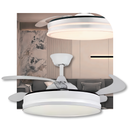 Ventilador de Teto com Controle Remoto Retrátil 4 Hélices Branco