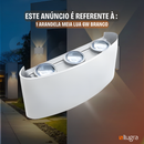 Kit 3 Arandelas Led Meia Lua 6w Bivolt Aprova D'agua 3000k
