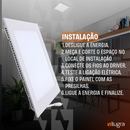 Painel 25w Embutir Bivolt Quadrado Slim - Branco Frio (6500k)