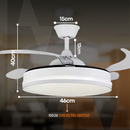 Ventilador de Teto com Controle Remoto Retrátil 4 Hélices Branco