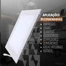 Painel 25w Embutir Bivolt Quadrado Slim - Branco Frio (6500k)