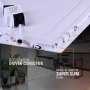 Kit com 3 Painéis Plafon LED de Embutir 18W Quadrado - Branco 20x20cm