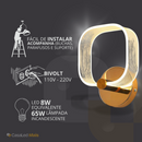 Luminária Arandela Led 8w Moderna Quadrada Bivolt 3 Cores