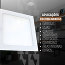 Kit com 3 Painéis Plafon LED de Embutir 18W Quadrado - Branco 20x20cm