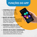 Fita LED RGB 10m Pisca Inteligente e Customizável com USB, Controle e App