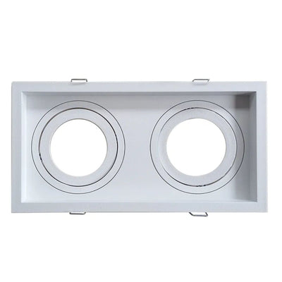 Spot Duplo MR16 de Embutir Recuado Direcionável com Soquete GU10 – Branco ou Preto