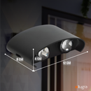 Luminária Arandela Led 4w Meia Lua 4 Fachos Parede Ip65