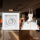 Spot de Embutir Quadrado Recuado MR16 com Lâmpada LED Dicroica