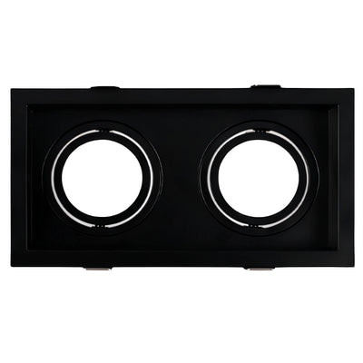 Spot Duplo MR16 de Embutir Recuado Direcionável com Soquete GU10 – Branco ou Preto