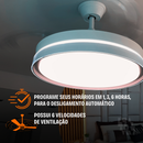 Ventilador de Teto com Controle Remoto Retrátil 4 Hélices Branco com Rose