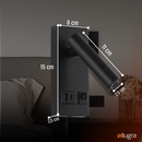 Kit 2 Arandela USB e USBC De Cabeceira Moderna Para Leitura