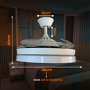 Ventilador de Teto com Controle Remoto Retrátil 4 Hélices Branco com Rose