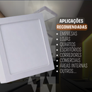 Painel Plafon LED 25W Quadrado Slim Sobrepor Branco Frio