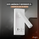 Kit 2 Arandela USB e USBC De Cabeceira Moderna Para Leitura