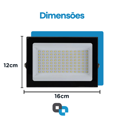 Refletor LED 100W Branco Frio Bivolt IP65 – Iluminação Externa de Alta Potência