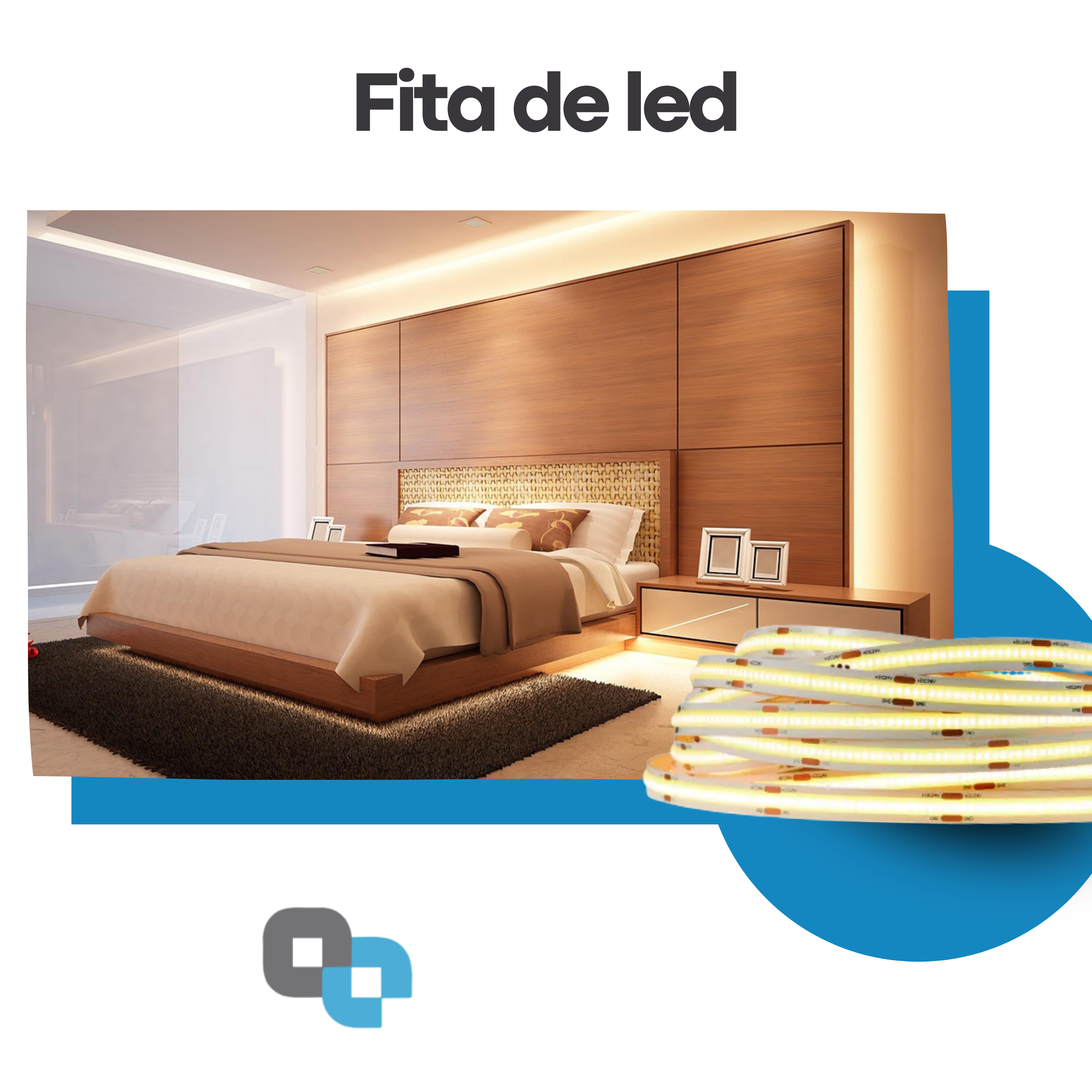 Fita LED COB 480 LEDs/m 5m 12V IP20 – Branco Frio 6500K ou Branco Quente 3000K