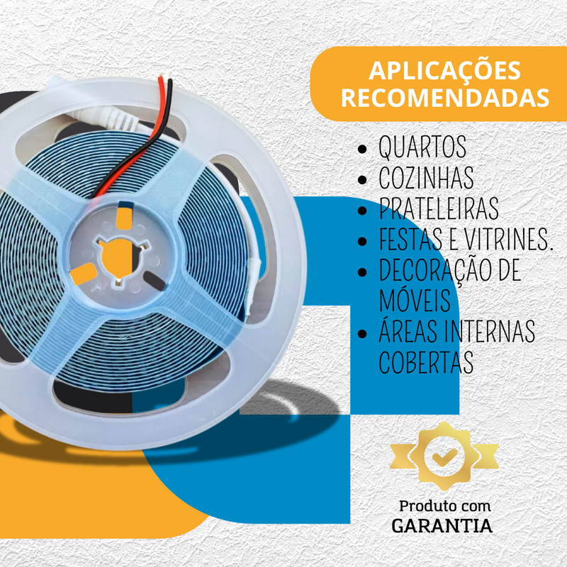 Fita LED 12V-3528DC-120D-IP20 5M  – Iluminação Versátil e Elegante