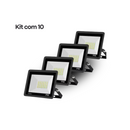 Kit 10 Refletores LED 100W - Alta Potência e Resistência à Água