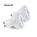 Kit 24 Lâmpadas LED Dicroica GU10 Bivolt 6W/7W