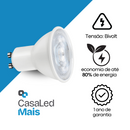 Kit 50 Lâmpada Led Dicroica Gu10 Bivolt 6w-7w