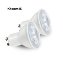 Kit com 15 Lâmpadas LED Dicroicas GU10 Bivolt 6,5W-7W