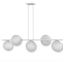 Lustre de Trilho com 5 Globos - Iluminação Moderna e Sofisticada