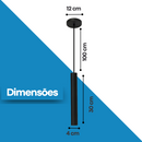 Pendente Luminária Tube 30 cm - Iluminação Moderna e Elegante