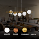 Lustre de Trilho com 5 Globos - Iluminação Moderna e Sofisticada
