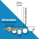 Lustre de Trilho com 5 Globos - Iluminação Moderna e Sofisticada