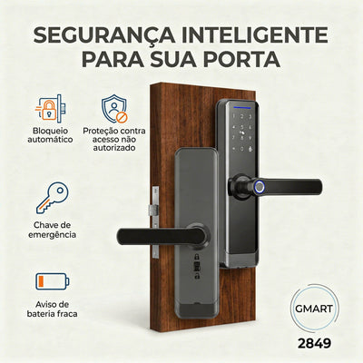 Fechadura Digital Wi-Fi Preta com Senha, App e Compatível com Alexa