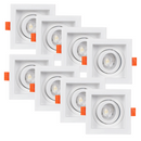 Kit com 10 Spots Mr16 Recuados com Soquete + Lâmpadas Gu10 6W/7W