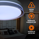 Ventilador de Teto com Controle Remoto Retrátil 4 Hélices Branco com Rose